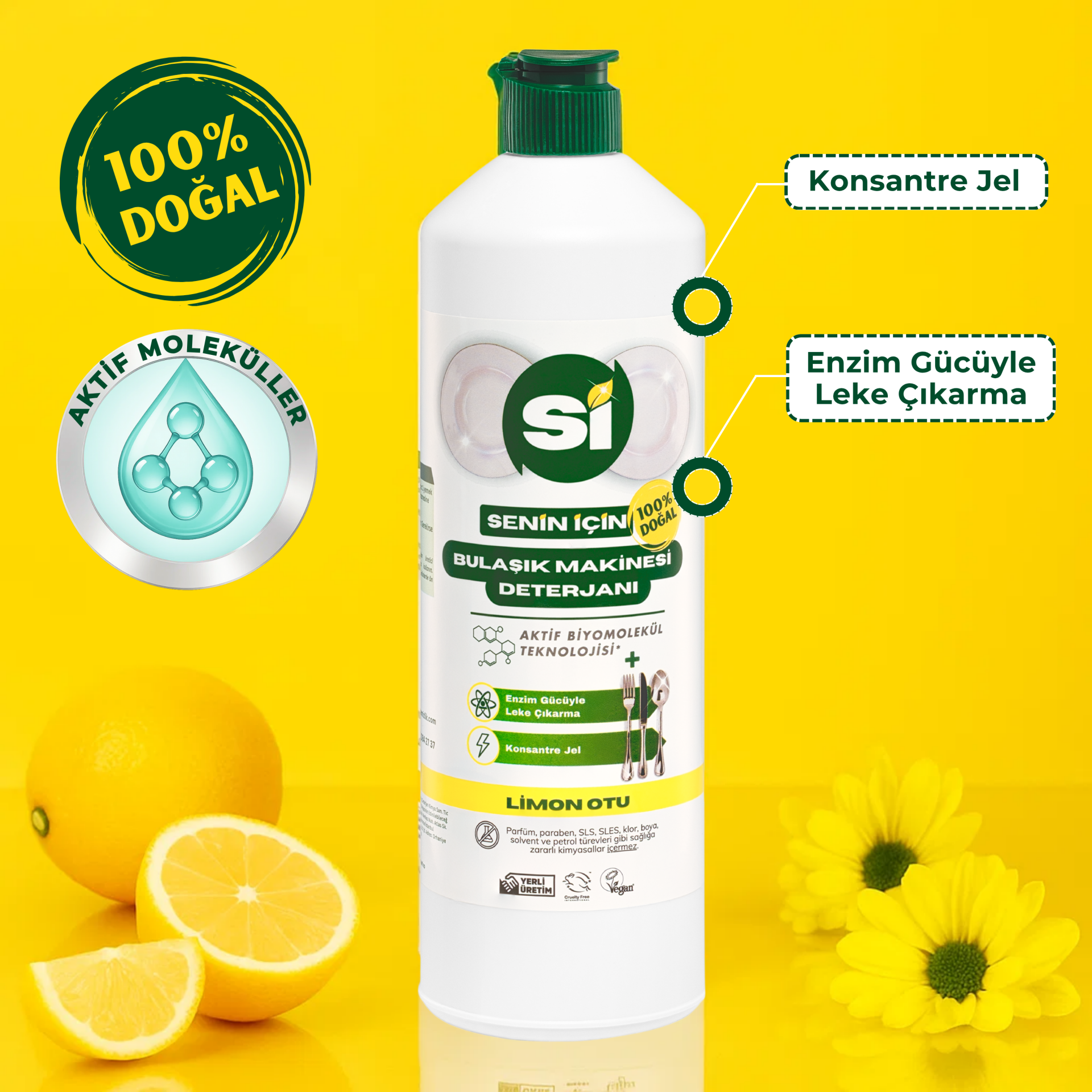 Doğal Bulaşık Makinesi Deterjanı Limon Otu Yağlı