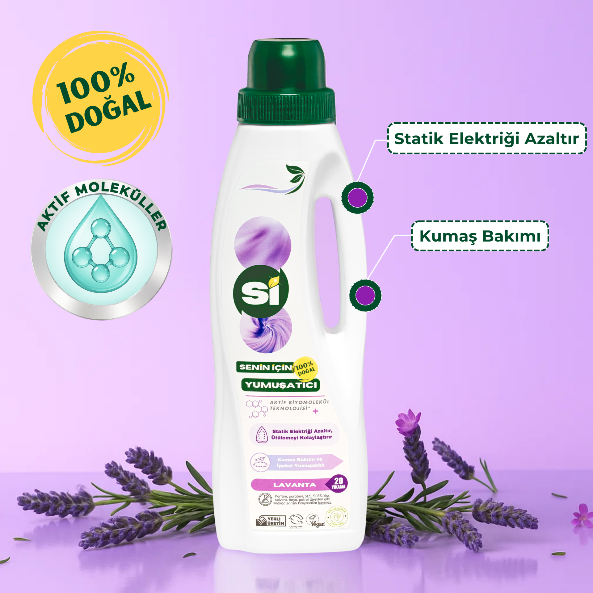 Doğal Çamaşır Yumuşatıcı Lavanta Yağlı