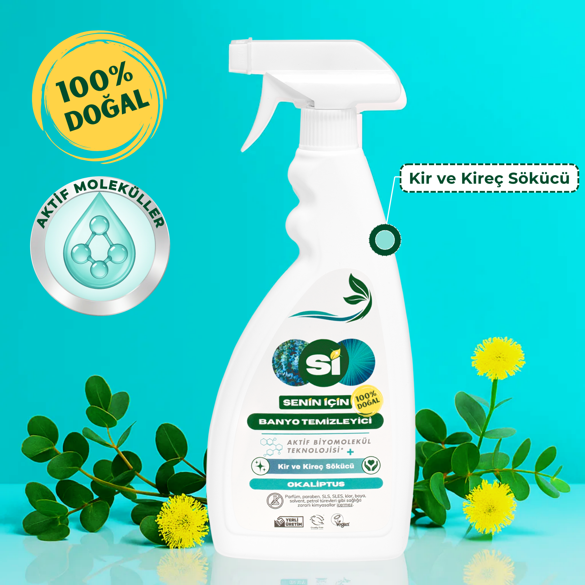 Doğal Banyo Temizleyici Okaliptus Yağlı