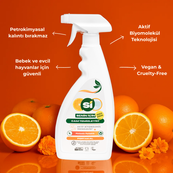 Doğal Cam Temizleyici Portakal Yağlı