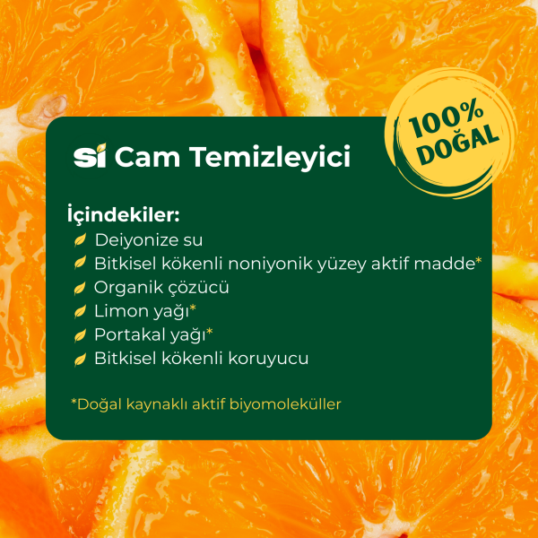 Doğal Cam Temizleyici Portakal Yağlı