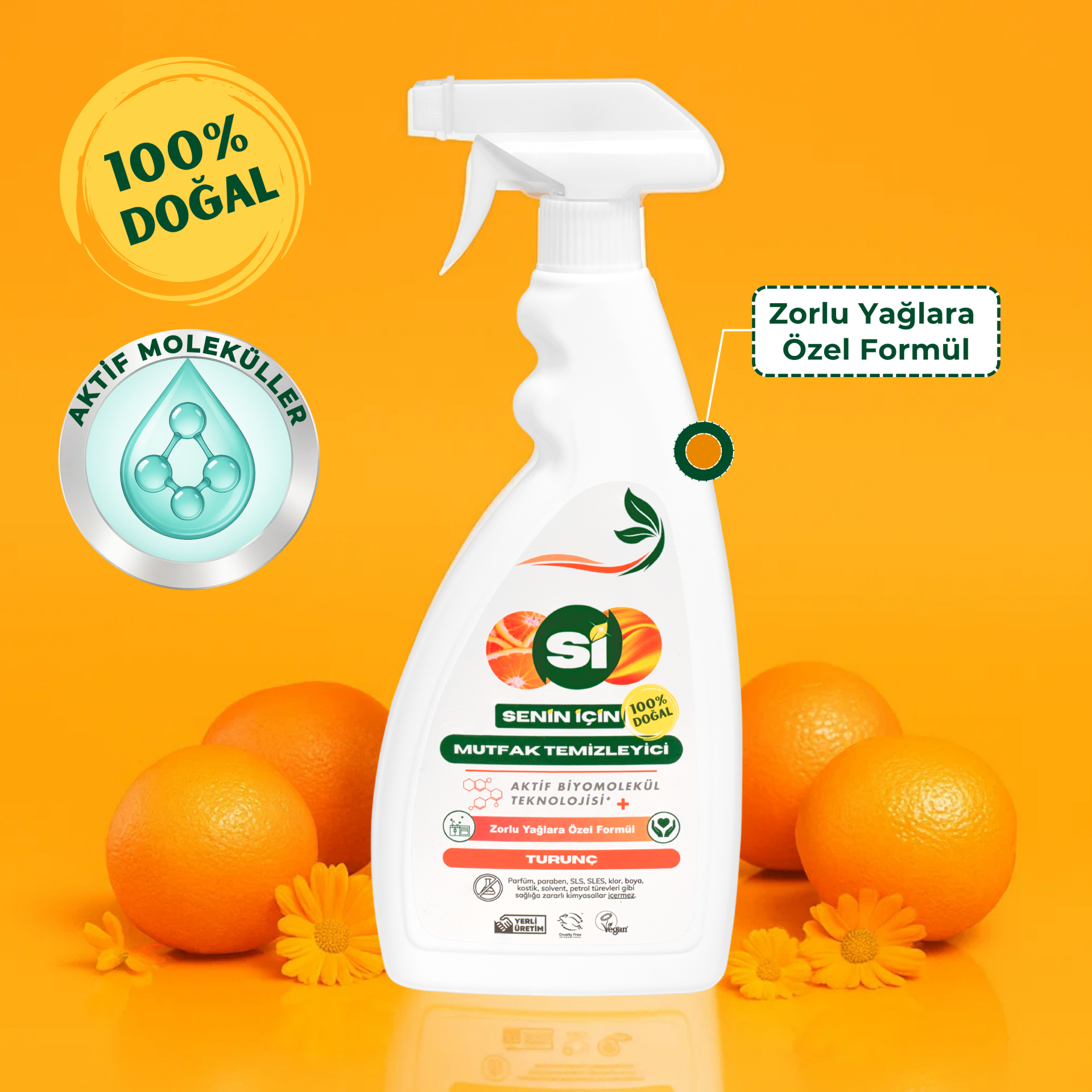 Doğal Mutfak Temizleyici Turunç Yağlı