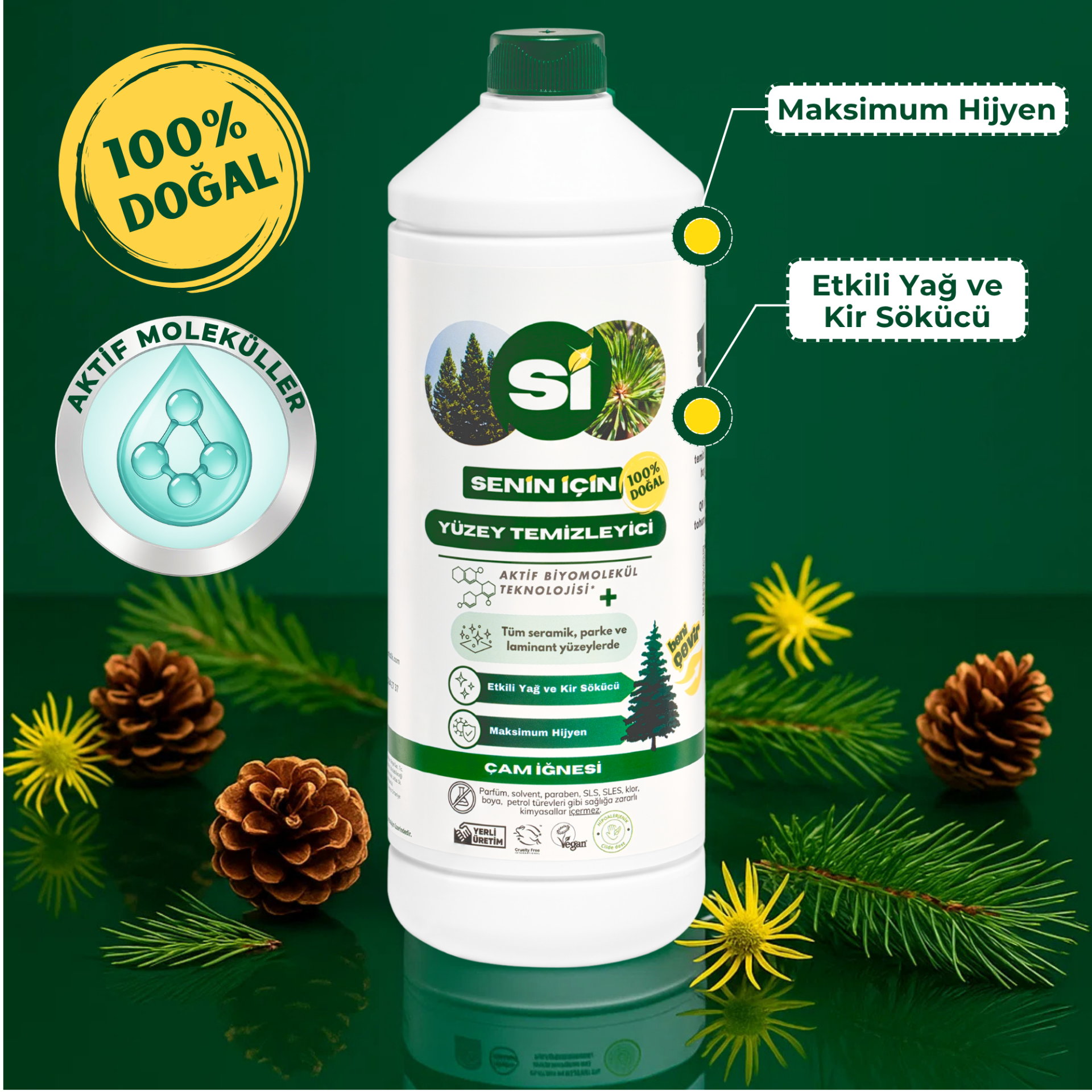 Doğal Yüzey Temizleyici  Çam İğnesi